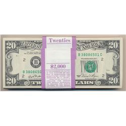 Lot of 100 Consecutive $20 Federal Reserve Notes