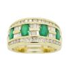 Image 1 : 14KT Yellow Gold Emerald and Diamond Ring