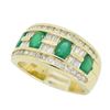 Image 3 : 14KT Yellow Gold Emerald and Diamond Ring