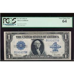 1923 $1 Silver Certificate PCGS 64