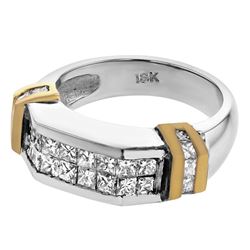 18KT Two Tone Gold 1.35ctw Diamond Ring