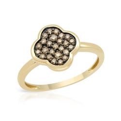 14KT Yellow Gold 0.28ctw Brown Diamond Ring