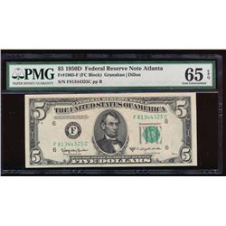 1950D $5 Atlanta Federal Reserve Note PMG 65EPQ