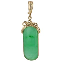 14KT Yellow Gold 2.27ctw Jadeite Pendant