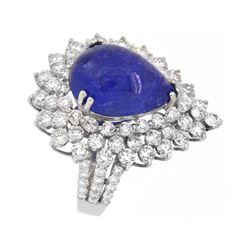 18KT White Gold 6.94ct Tanzanite and Diamond Ring