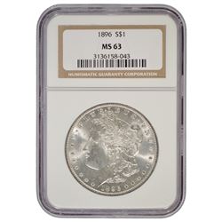 1896 $1 Morgan Silver Dollar Coin NGC MS63