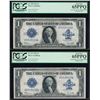 Image 1 : (2) 1923 $1 Reverse Change Over Silver Certificate Pair PCGS 65PPQ