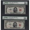 Image 1 : Lot of (2) 1953 $5 Legal Tender Notes PMG 58EPQ