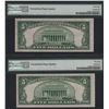 Image 2 : Lot of (2) 1953 $5 Legal Tender Notes PMG 58EPQ