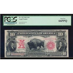 1901 $10 Bison Legal Tender Note PCGS 66PPQ