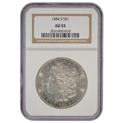 1884-S $1 Morgan Silver Dollar Coin NGC AU55