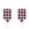 Image 1 : 14KT White Gold 2.39ctw Ruby and Diamond Earrings