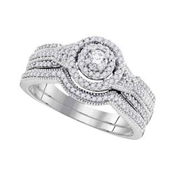 0.50 CTW Diamond Bridal Wedding Engagement Ring 10KT White Gold - REF-59X9Y