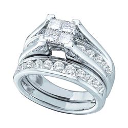 2 CTW Princess Diamond Bridal Engagement Ring 14KT White Gold - REF-209W9K