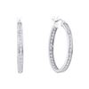 Image 1 : 0.25 CTW Diamond In/Out Hoop Earrings 14KT White Gold - REF-36W2K