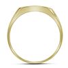Image 2 : 0.25 CTW Mens Pave-set Diamond Square Cluster Ring 10KT Yellow Gold - REF-26X9Y