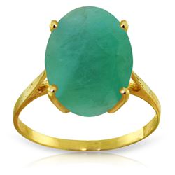 Genuine 6.5 ctw Emerald Ring Jewelry 14KT Yellow Gold - REF-94W4Y