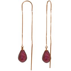 Genuine 6.6 ctw Ruby Earrings Jewelry 14KT Rose Gold - REF-20X8M