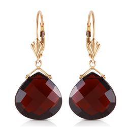 Genuine 17 ctw Garnet Earrings Jewelry 14KT Rose Gold - REF-48W9Y