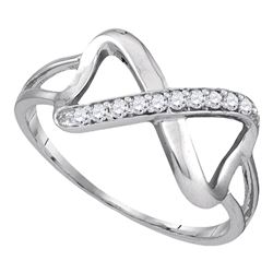 0.10 CTW Diamond Infinity Ring 10KT White Gold - REF-12Y2X