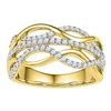 0.60 CTW Diamond Woven Strand Ring 10KT Yellow Gold - REF-59K9W