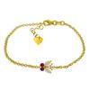 Genuine 0.60 ctw Opal & Ruby Bracelet Jewelry 14KT Yellow Gold - REF-43R9P