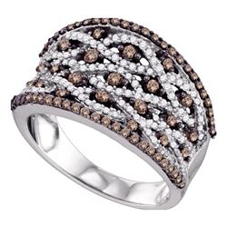 0.99 CTW Cognac-brown Color Diamond Fashion Ring 10KT White Gold - REF-67Y4X