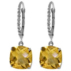 Genuine 7.2 ctw Citrine Earrings Jewelry 14KT White Gold - REF-48Y3F