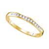 0.11 CTW Diamond Wedding Anniversary Ring 10KT Yellow Gold - REF-14N9F