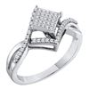 0.25 CTW Diamond Square Cluster Bridal Engagement Ring 10KT White Gold - REF-30W2K