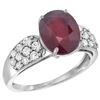 Image 1 : Natural 3.99 ctw ruby & Diamond Engagement Ring 14K White Gold - REF-63V5F