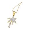 Image 1 : 0.10 CTW Diamond Palm Tree Nautical Pendant 10KT Yellow Gold - REF-12N2F