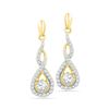 Image 1 : 0.50 CTW Diamond Solitaire Teardrop Dangle Earrings 10KT Yellow Gold - REF-52N4F