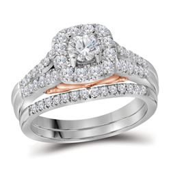 1 CTW Diamond Bellissimo Halo Bridal Engagement Ring 14KT White Gold - REF-142W4K
