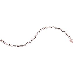 1 CTW Red Color Diamond Infinity Link Tennis Bracelet 10KT Rose Gold - REF-89K9W