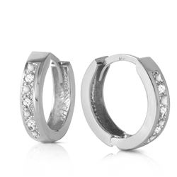 Genuine 0.04 ctw Diamond Anniversary Earrings Jewelry 14KT White Gold - REF-45P8H