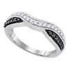 0.33 CTW Black Color Pave-set Diamond Ring 10KT White Gold - REF-22K4W
