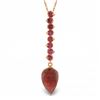 Genuine 14.55 ctw Ruby Necklace Jewelry 14KT Rose Gold - REF-52K9V