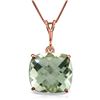 Genuine 3.6 ctw Green Amethyst Necklace Jewelry 14KT Rose Gold - REF-28H9X