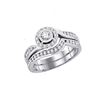 0.75 CTW Diamond Swirl Bridal Engagement Ring 14KT White Gold - REF-97K4W