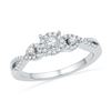 0.25 CTW Diamond Solitaire Halo Bridal Engagement Ring 10KT White Gold - REF-25N4F