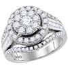 1.95 CTW Diamond Cluster Bridal Engagement Ring 10KT White Gold - REF-149H9M