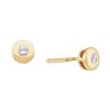 0.10 CTW Diamond Solitaire Screwback Stud Earrings 14KT Yellow Gold - REF-14W9K