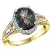 Natural 2.72 ctw mystic-topaz & Diamond Engagement Ring 14K Yellow Gold - REF-54N4G