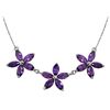 Genuine 4.2 ctw Amethyst Necklace Jewelry 14KT White Gold - REF-58R2P