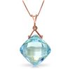 Genuine 8.75 ctw Blue Topaz Necklace Jewelry 14KT Rose Gold - REF-21T4A