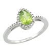 Image 1 : Natural 1.53 ctw peridot & Diamond Engagement Ring 14K White Gold - REF-25K5R