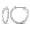 Image 1 : 0.53 CTW Diamond Single Row Hoop Earrings 10KT White Gold - REF-41M3H