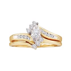 0.26 CTW Marquise Diamond Bridal Engagement Ring 10KT Yellow Gold - REF-34K4W