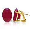 Image 1 : Genuine 15 ctw Ruby Earrings Jewelry 14KT Yellow Gold - REF-132Z2N